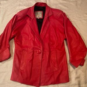Y2K Christian Dior Red Leather Jacket